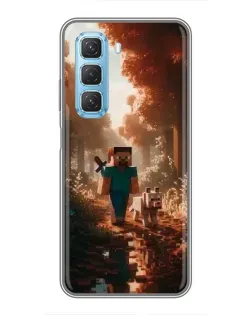 Чехол для Infinix Hot 50 5G с картинкой «Стив в лесу»
