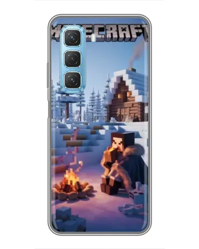 Чехол для Infinix Hot 50 5G с картинкой «Зимний Minecraft»