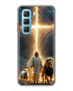 Чехол для Infinix Hot 50 5G с картинкой «Лев Иуды и Свет» Чехол для Infinix Hot 50 5G с картинкой «Лев Иуды и Свет»