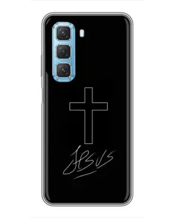 Чехол для Infinix Hot 50 5G с картинкой «Графический крест Jesus»
