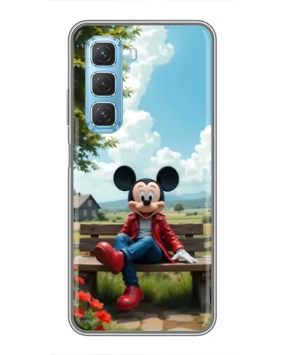 Чехол для Infinix Hot 50 5G с картинкой «Микки на скамейке»