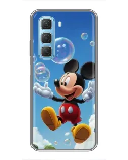 Чехол для Infinix Hot 50 5G с картинкой «Mickey и мыльные пузыри»
