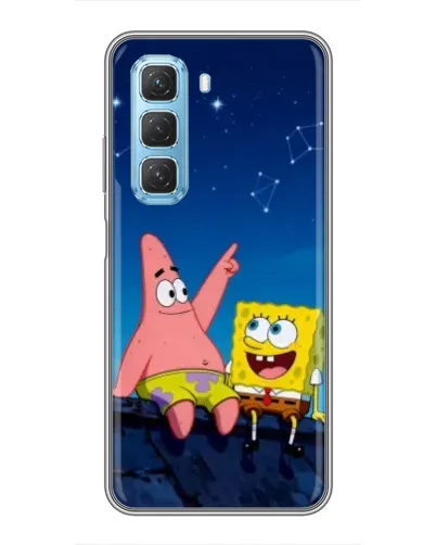 Чехол для Infinix Hot 50 5G с картинкой «Губка Боб и Патрик ночью» Чехол для Infinix Hot 50 5G с картинкой «Губка Боб и Патрик ночью»