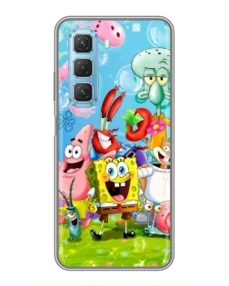 Чехол для Infinix Hot 50 5G с картинкой «Губка Боб и друзья»