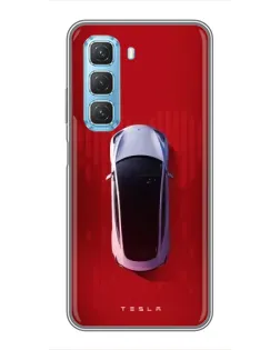 Чехол для Infinix Hot 50 5G с картинкой «Tesla Top View»