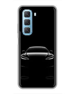 Чехол для Infinix Hot 50 5G с картинкой «Силуэт Tesla Night»