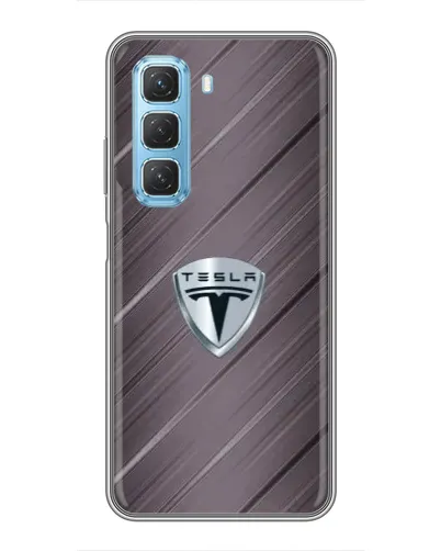 Чехол для Infinix Hot 50 5G с картинкой «Металлическая текстура Tesla»