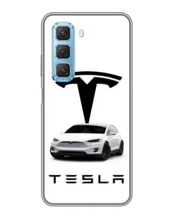 Чехол для Infinix Hot 50 5G с картинкой «Tesla White Style»