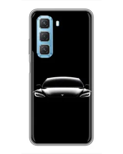 Чехол для Infinix Hot 50 5G с картинкой «Фары Tesla Night»