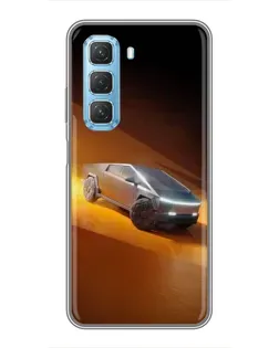Чехол для Infinix Hot 50 5G с картинкой «Cybertruck в пустыне»