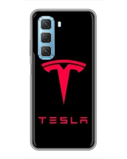Чехол для Infinix Hot 50 5G с картинкой «Tesla Red Logo»