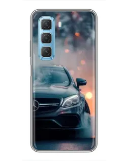Чехол для Infinix Hot 50 5G с картинкой «Mercedes — ночной город»