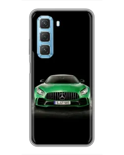 Чехол для Infinix Hot 50 5G с картинкой «Mercedes — неоновый лого»
