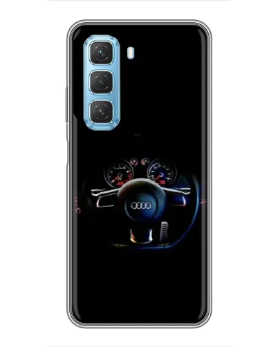 Чехол для Infinix Hot 50 5G с картинкой «Салон Audi — руль»