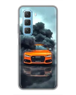 Чехол для Infinix Hot 50 5G с картинкой «Audi в облаках дыма» Чехол для Infinix Hot 50 5G с картинкой «Audi в облаках дыма»