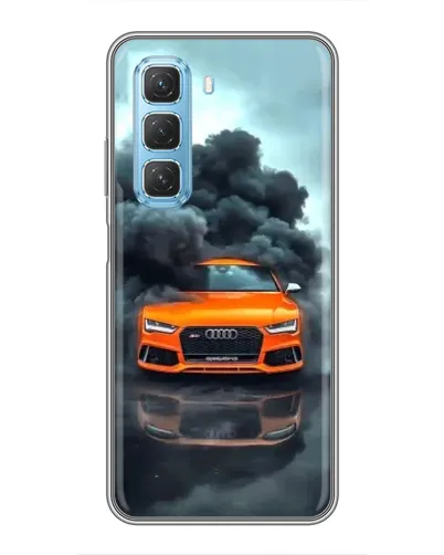 Чехол для Infinix Hot 50 5G с картинкой «Audi в облаках дыма»