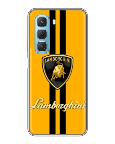 Чехол для Infinix Hot 50 5G с картинкой «Lamborghini Stripe желтый»