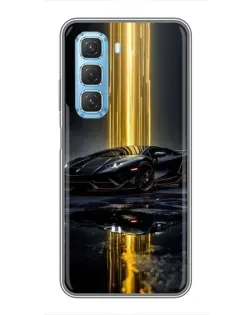 Чехол для Infinix Hot 50 5G с картинкой «Ночной Lamborghini драйв»