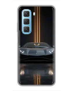 Чехол для Infinix Hot 50 5G с картинкой «Lamborghini золотые линии»