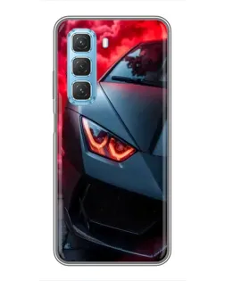 Чехол для Infinix Hot 50 5G с картинкой «Lamborghini красное сияние»