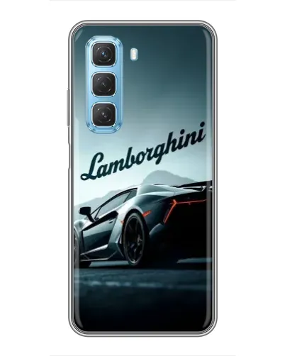 Чехол для Infinix Hot 50 5G с картинкой «Классическая надпись Lamborghini»