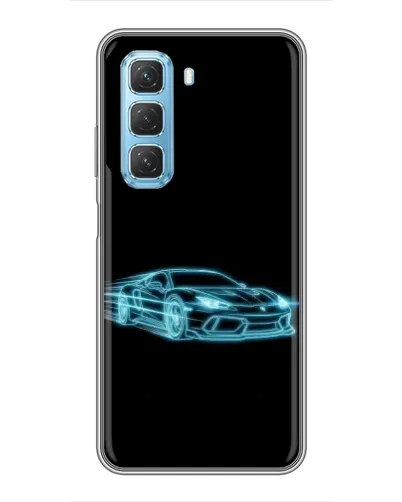 Чехол для Infinix Hot 50 5G с картинкой «Неоновый контур Lamborghini»