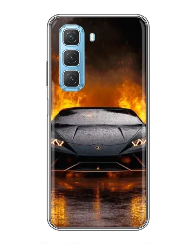 Чехол для Infinix Hot 50 5G с картинкой «Lamborghini в огне»