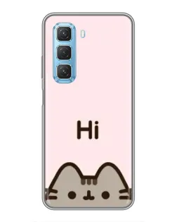 Чехол для Infinix Hot 50 5G с картинкой «Пушин говорит Hi»