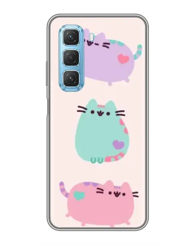 Чехол для Infinix Hot 50 5G с картинкой «Pusheen трио»
