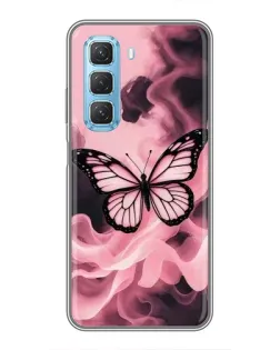 Чехол для Infinix Hot 50 5G с картинкой «Бабочка в дыму»