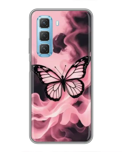 Чехол для Infinix Hot 50 5G с картинкой «Бабочка в дыму»