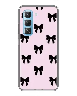 Чехол для Infinix Hot 50 5G с картинкой «Черные банты Coquette»
