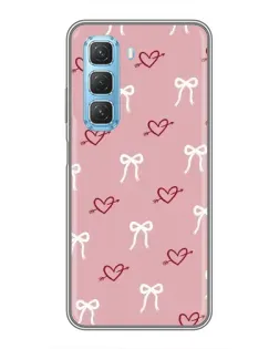 Чехол для Infinix Hot 50 5G с картинкой «Сердца и банты»