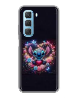 Чехол для Infinix Hot 50 5G с картинкой «Stitch в цветах» Чехол для Infinix Hot 50 5G с картинкой «Stitch в цветах»