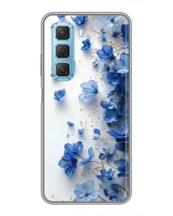 Чехол для Infinix Hot 50 5G с картинкой «Голубой цветочный каскад»