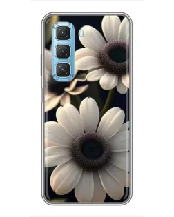 Чехол для Infinix Hot 50 5G с картинкой «Белые маргаритки макро»