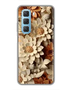 Чехол для Infinix Hot 50 5G с картинкой «Бежевый флористический декор»
