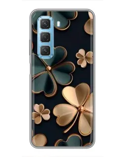 Чехол для Infinix Hot 50 5G с картинкой «Клевер в золоте»
