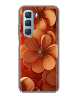 Чехол для Infinix Hot 50 5G с картинкой «Оранжевый макро цветок»