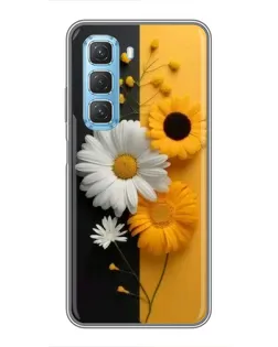 Чехол для Infinix Hot 50 5G с картинкой «Подсолнух и ромашка»