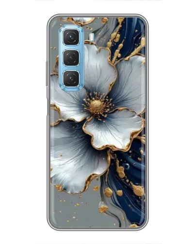 Чехол для Infinix Hot 50 5G с картинкой «Белый цветок и золотой флюид» Чехол для Infinix Hot 50 5G с картинкой «Белый цветок и золотой флюид»