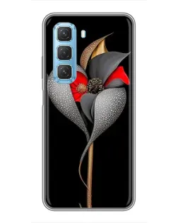 Чехол для Infinix Hot 50 5G с картинкой «Серебряный фантазийный цветок»