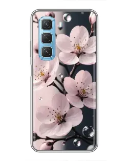 Чехол для Infinix Hot 50 5G с картинкой «Нежная сакура и капли»