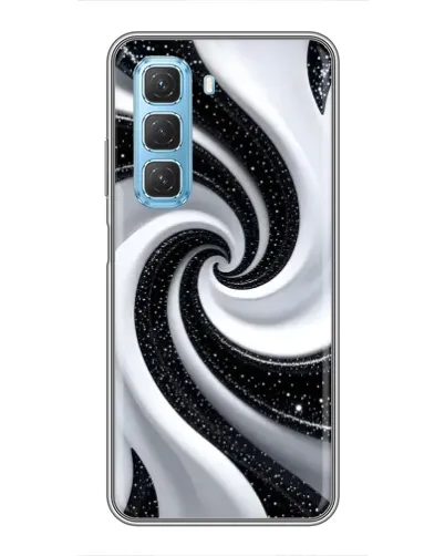 Чехол для Infinix Hot 50 5G с картинкой «Черно-белая спираль»