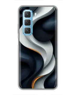 Чехол для Infinix Hot 50 5G с картинкой «Объемные черно-белые ленты» Чехол для Infinix Hot 50 5G с картинкой «Объемные черно-белые ленты»