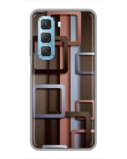Чехол для Infinix Hot 50 5G с картинкой «Коричневые объемные квадраты» Чехол для Infinix Hot 50 5G с картинкой «Коричневые объемные квадраты»