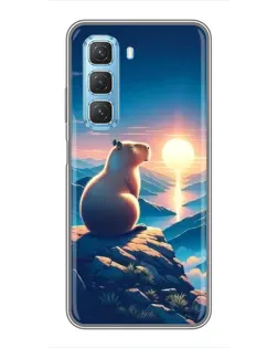 Чехол для Infinix Hot 50 5G с картинкой «Закат солнца с капибарой» Чехол для Infinix Hot 50 5G с картинкой «Закат солнца с капибарой»