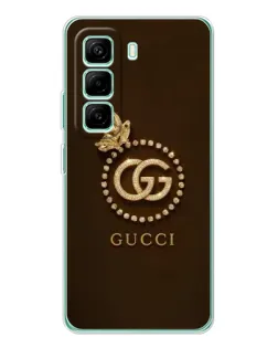Чехол для Infinix Hot 50 Pro Plus с картинкой «Gucci — золотая бабочка»