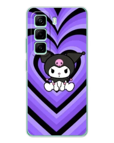 Чехол для Infinix Hot 50 Pro Plus с картинкой «Kuromi и фиолетовые сердца»