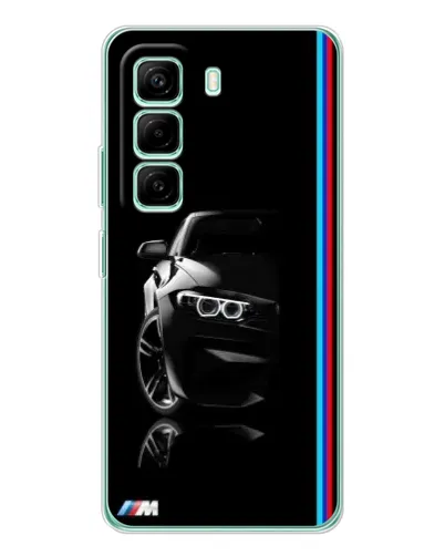 Чехол для Infinix Hot 50 Pro Plus с картинкой «Силуэт BMW в темноте»